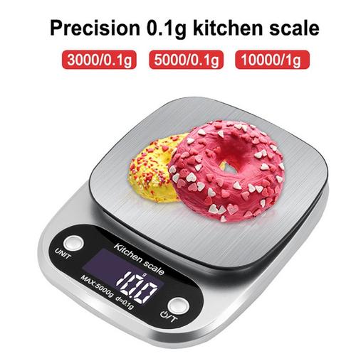 305家用不锈钢电子厨房称量器5kg食物烘焙配料电子台称0.1g电子秤